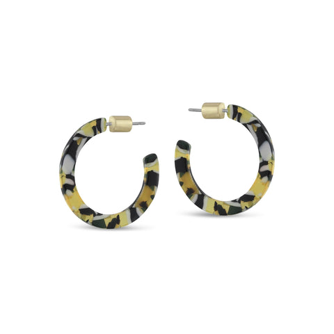 Resin Hoop Earrings - Various Colours