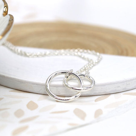 Linked Double Hoop Necklace - Various Colours