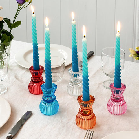Double Ended Candle Holder - Various Colours