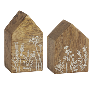 Meadow Flowers Carved House Block - Various Sizes