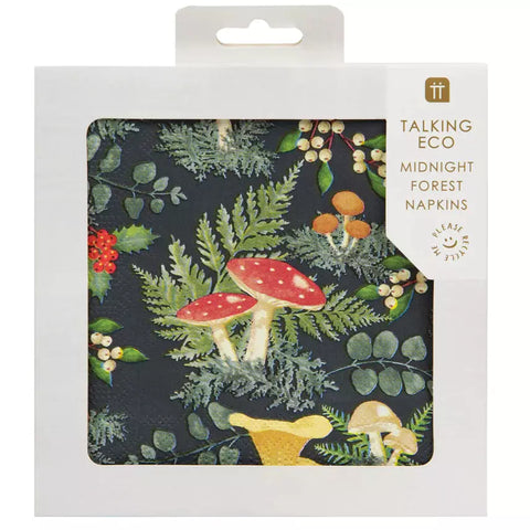 Midnight Forest Mushroom Napkins