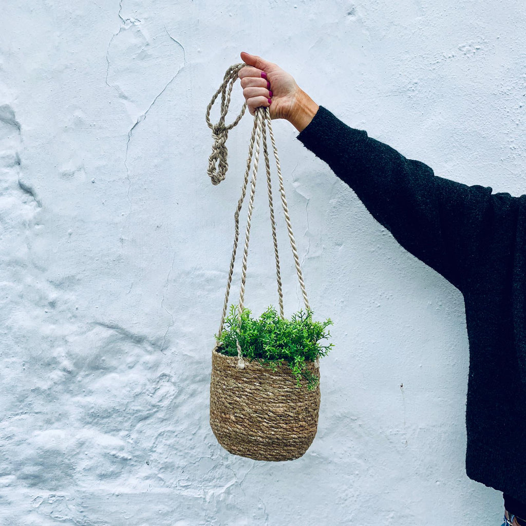 Seagrass Hanging Plant Pot