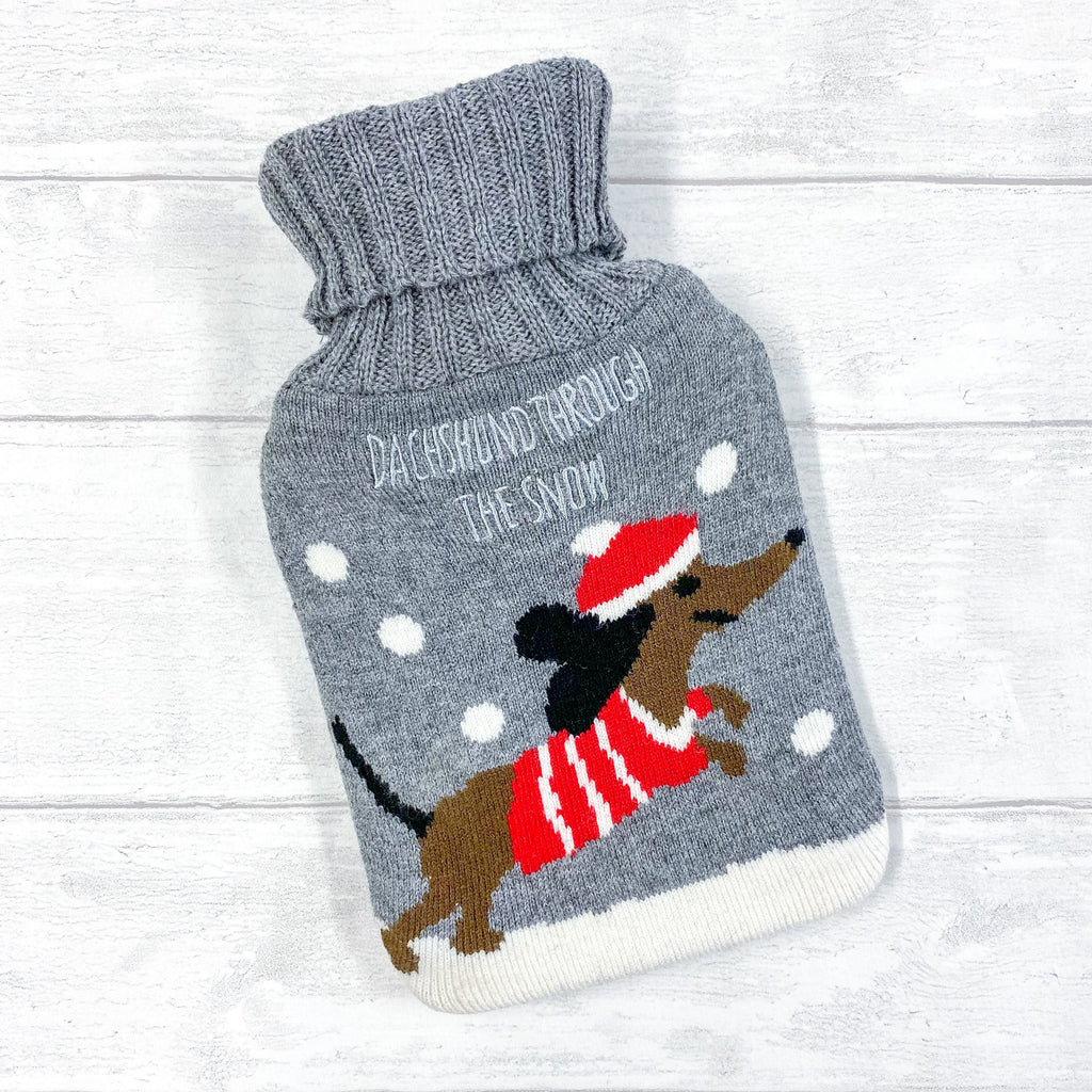 Hot Water Bottle - Dachshund Through The Snow