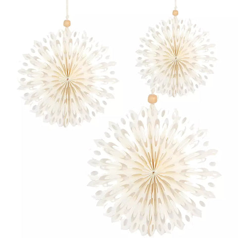 White Paper Fan Decorations