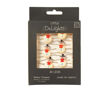 Snowman string lights (20 LEDS)